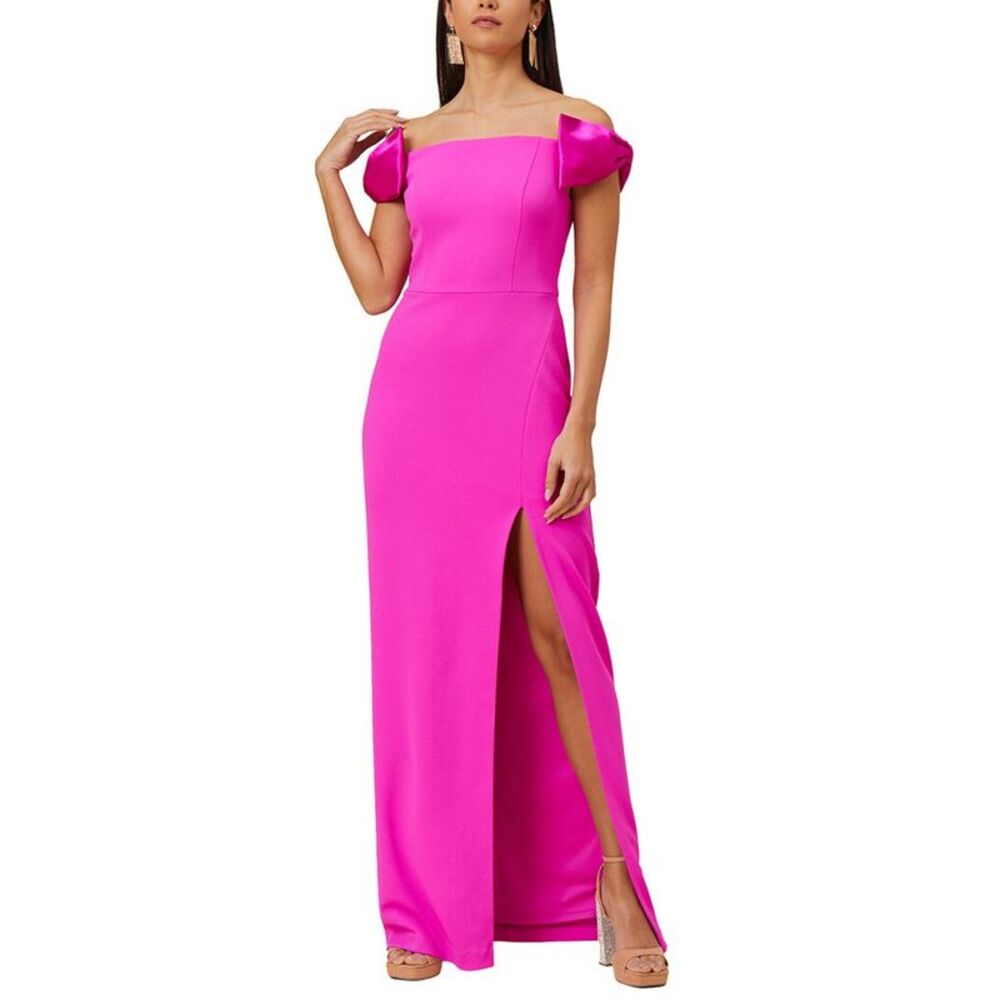 Aidan Mattox Stretch Crepe Column Gown